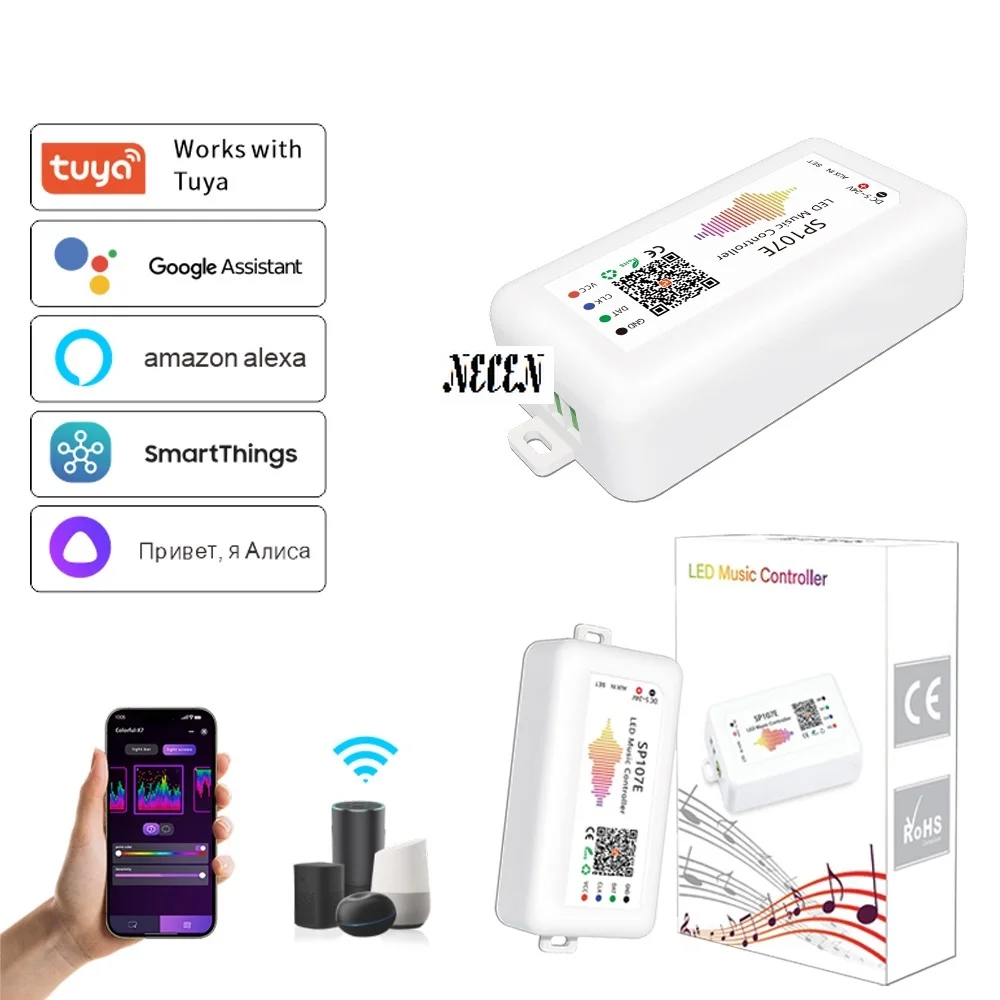 Умный контроллер освещения Tuya RGB-ленты SP107E светодиодное музыкальное