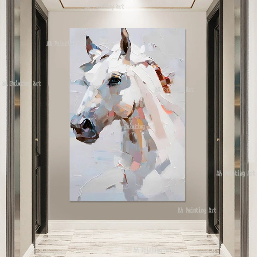Знаменитая голова лошади холст Настенная картина без рамки животное ручной