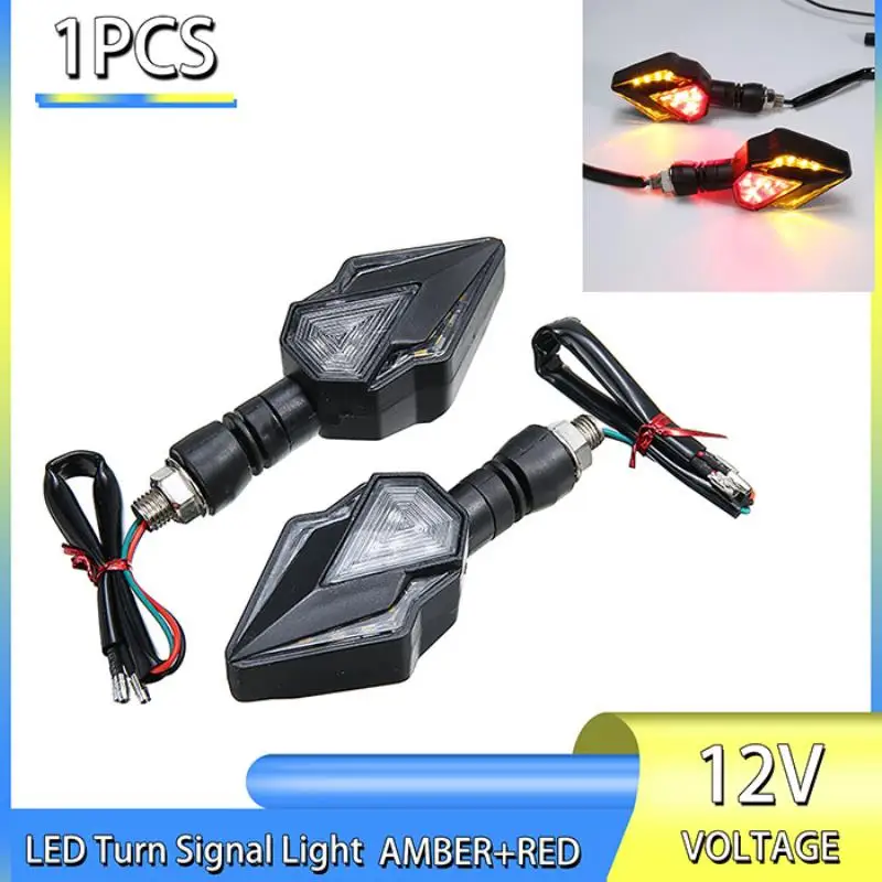 

New Arrival 1 Pair DC 12V Sequential Motorcycle LED Turn Signal Flowing Water Blinker Indicator Lights Amber+Red