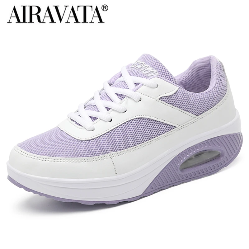 Spring Women Casual Shoes Outdoor Lace-up Platform Sneakers for Female Mesh Breathable Leisure Shoes Fashion Large Size 35-42