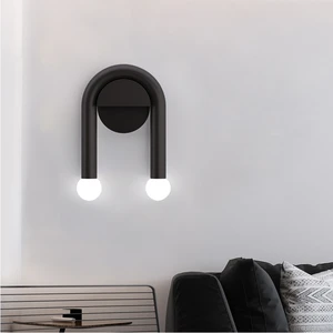 Modern LED Wall Lamp Black Nordic Lighting Fixture Creative Living Bedroom Bathroom Bedside Decor Indoor Sconces Light