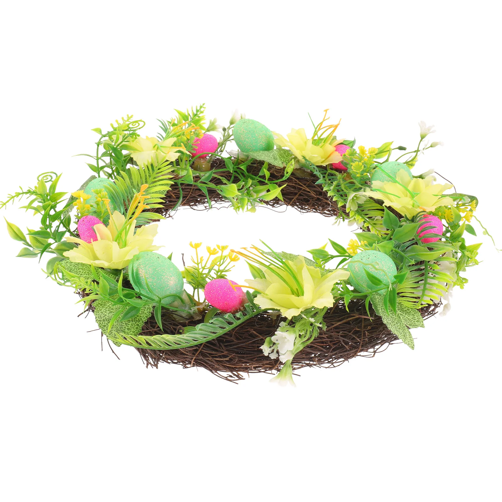 

Easter Wreath Door Flower Garland Wreaths Front Egg Spring Decor Decorations Sign Party Ornament Artificial Hanging Pre Faux