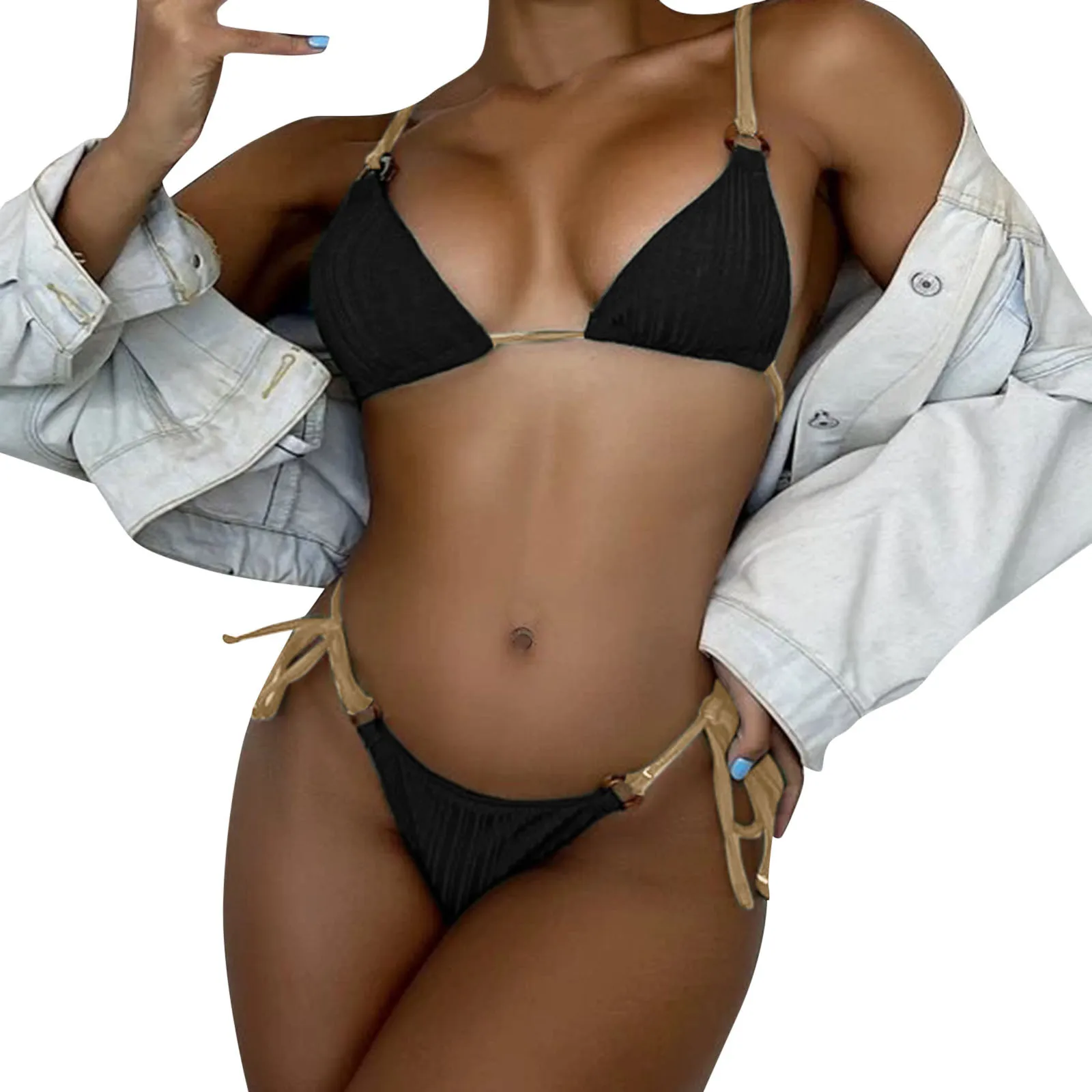 

Пляжная одежда, бандо пуш-ап, Бразильское бикини, бандажный женский купальник, купальник, комплект из двух предметов, короткие костюмы