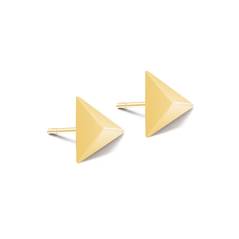 

Wholesale Pyramid Rivet Stud Earrings Personality Minimalist Ear Jewelry Accessories Neo Gothic Style