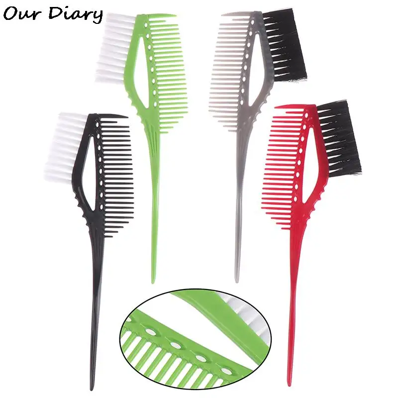 

Профессиональная краска для волос "сделай сам", 1 шт., щетки и гребни для волос дюйма, с кистью, для парикмахерской, тонировка, Стайлинг, двусторонние инструменты для окрашивания волос