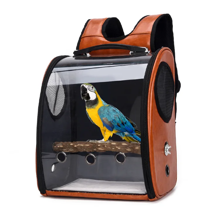 

Bird Cage Breathable Carrier Backpack Foldable Lightweight Outdoor Travel Multi Purpose PU Mesh Pet Parakeet Parrot Bag