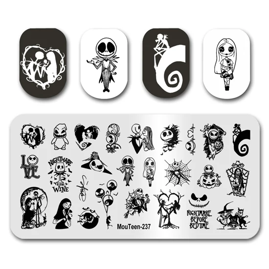 Штамповка для дизайна ногтей бриллиантовые диснеевские пластины с милым котом