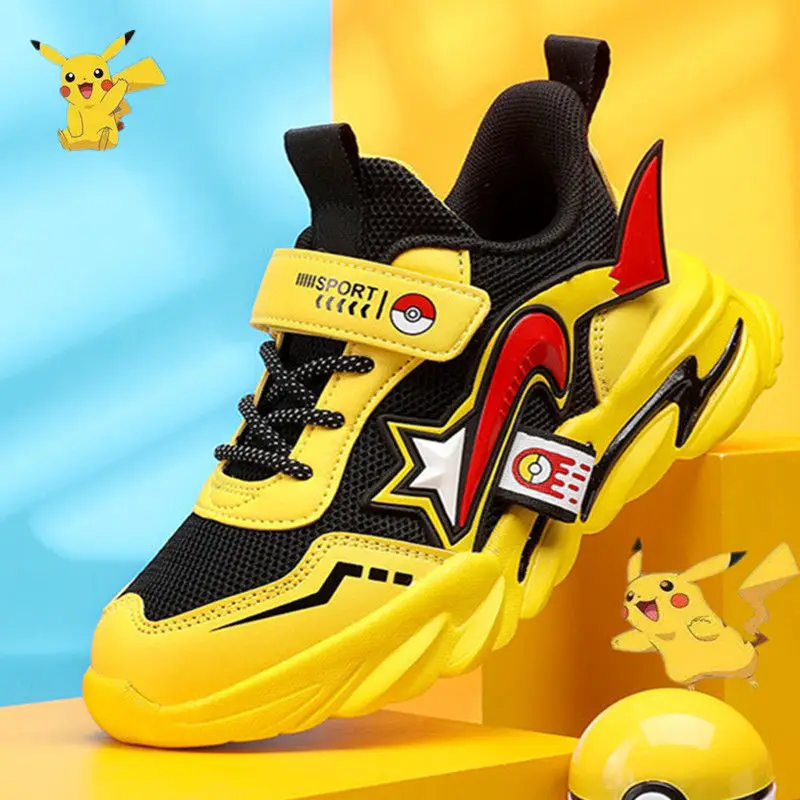 Детская спортивная обувь Pikachu для мальчиков и девочек кроссовки бега досуга с