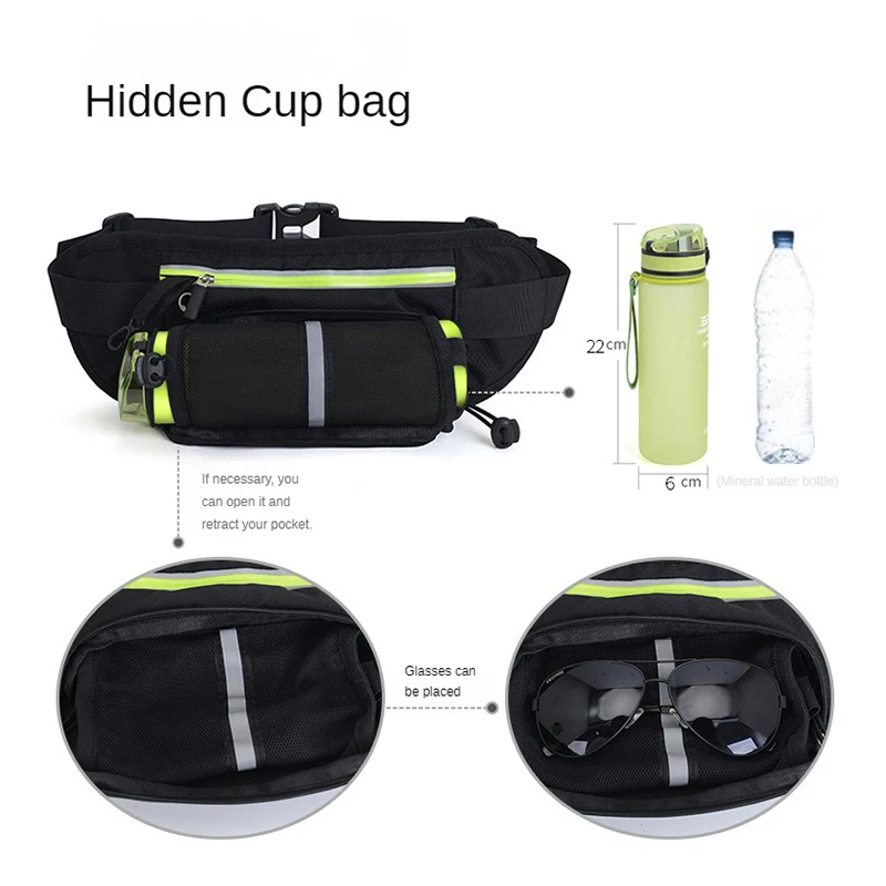 Fashion Sports Running Bag Mens Chest Bag Belt Bag Reflective Tape Utility Travel Fanny Pack Running Bag Waist Bag