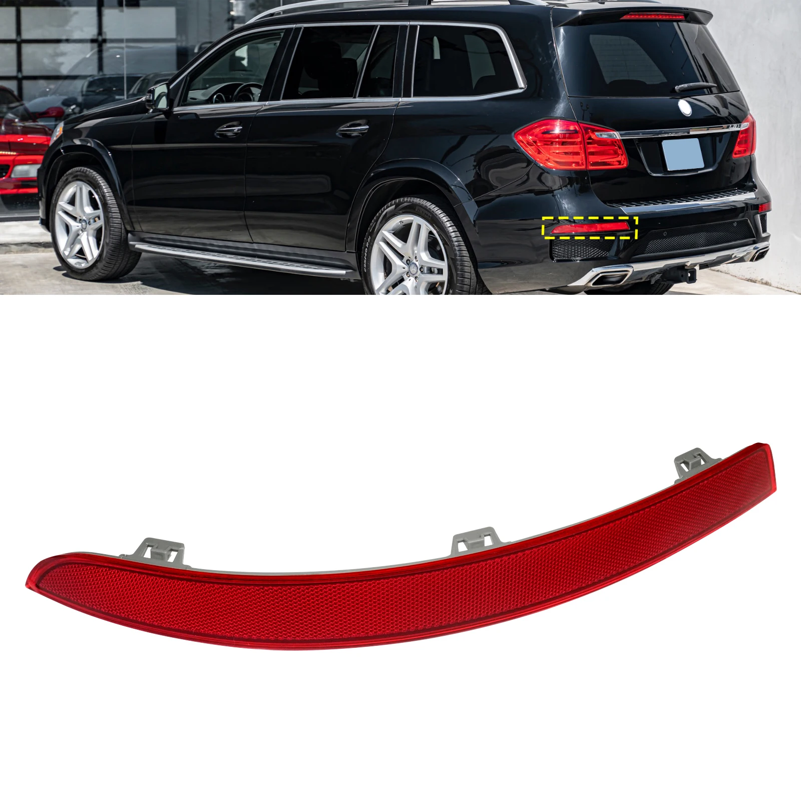 

Для Mercedes GL X166 2012-15 левый боковой отражатель заднего бампера для GLS X166 15-19 без света 1668200374