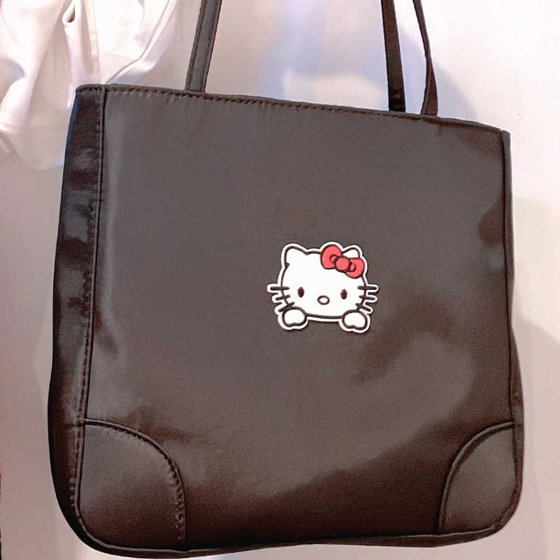 

Kawaii Hello Kitty Sanrio Новинка модная однотонная Повседневная простая легкая сумка через плечо для подмышек портативная Рабочая папка A4 женская сумка