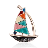 high quality sailboat enamel pins little boat brooches women men coat lapel pin badges kids backpack decoration jewelry gift