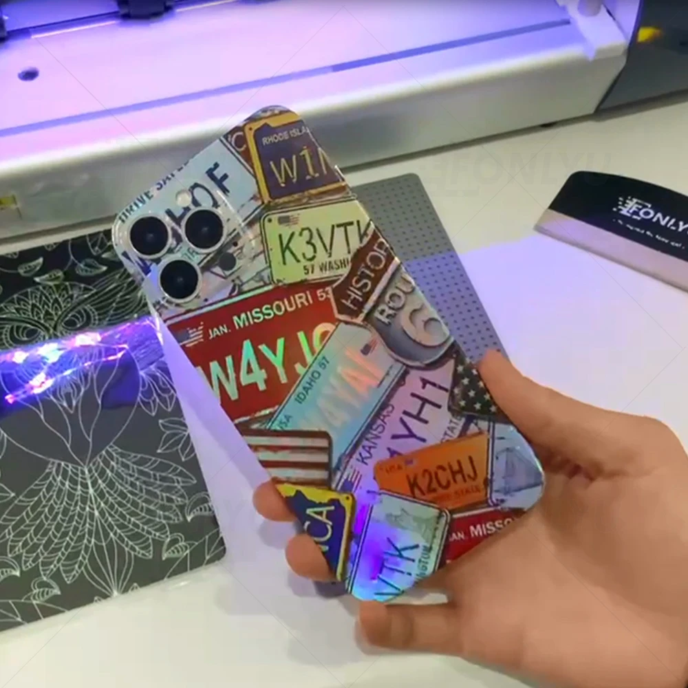 Kup FONLYU 3D Shiney Tłoczona Folia Ochronna Na Tył Tylna Obudowa Telefonu Do Smartfona Maszyna Do Cięcia Skóry Do Devia Rockspace Sunshine