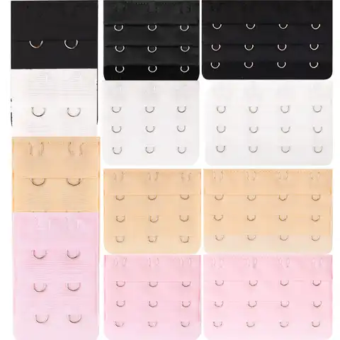 3/6Pcs New Women Adjustable Bra Extenders 2 Hooks/3 Hooks/4 Hook Soft Elastic Bra Extension Belt Strapless Underwear Strap