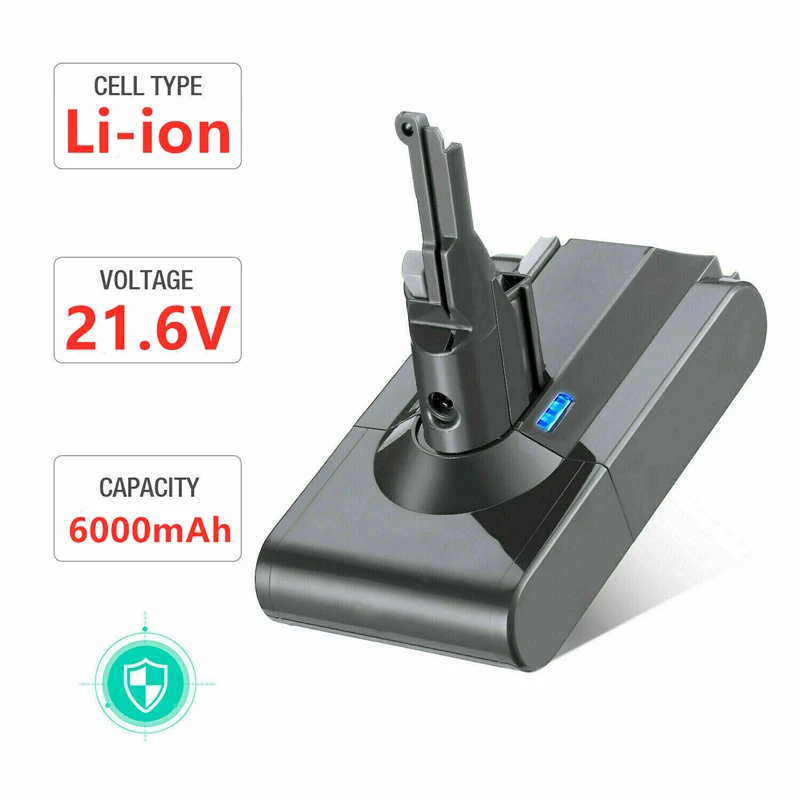 

Aleaivy 6000mAh 21.6V Battery For Dyson V8 Battery V8 series ,V8 Absolute Li-ion SV10 Vacuum Cleaner Rechargeable BATTERY L70