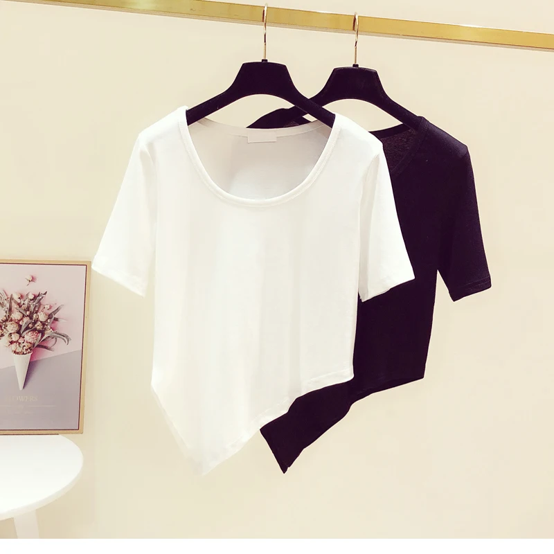 

T-shirt women's short-sleeved 2021 summer new t-shirt top Black