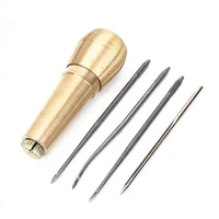 canvas leather tent shoes sewing awl taper leather craft needle kit repairing tool sets hand stitching