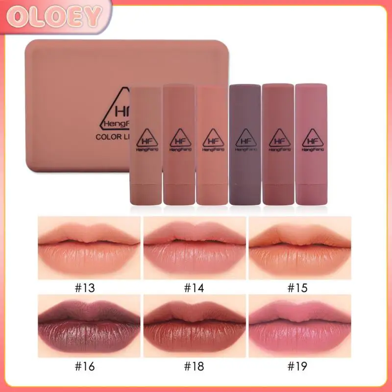 

6/5pcs Lipstick Matte Moisturizing Makeup Long-lasting Matte Pumpkin Colors Christmas Gift Cosmetic TSLM2