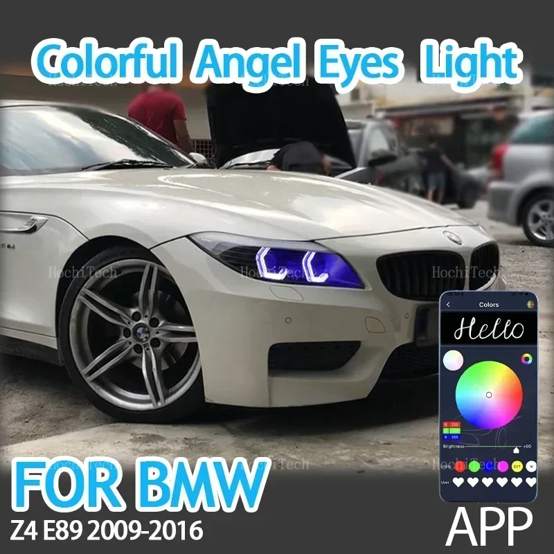 Многоцветные кольца RGB M4 Style Light LED Angel Eyes Kit с управлением через приложение для BMW Z4