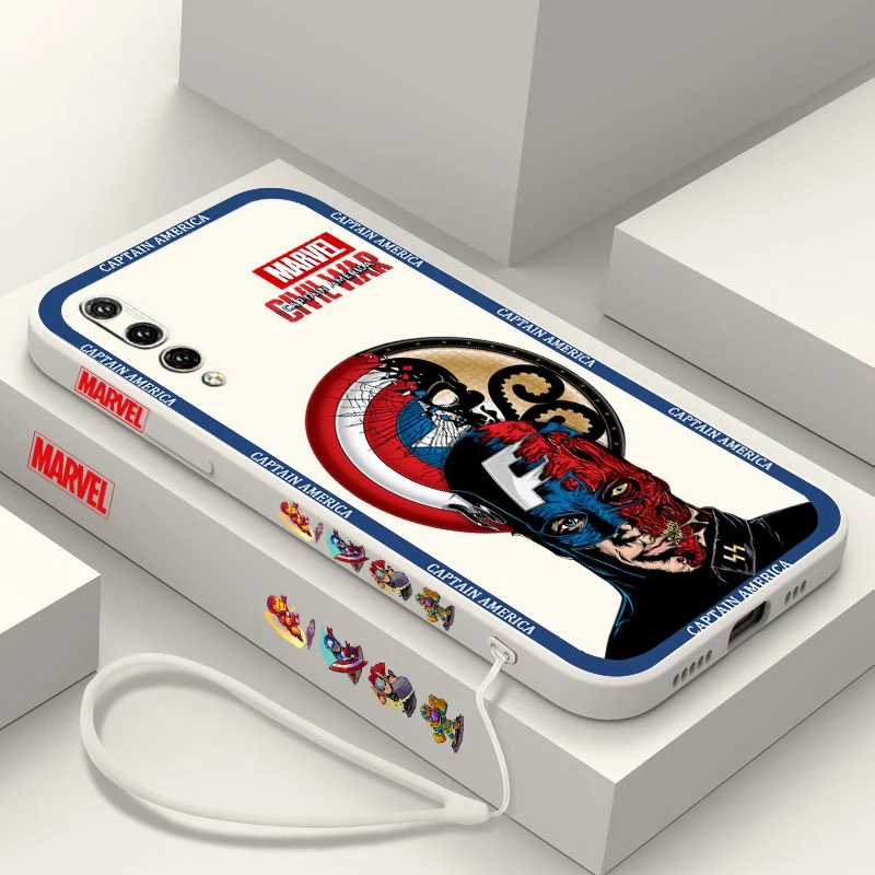 

Avengers captain america For Huawei Y9S Y9A Y9 Y6 Nova Y70 9 8 P50 P40 P30 P20 Pro Lite E 5G Liquid Left Rope Phone Case
