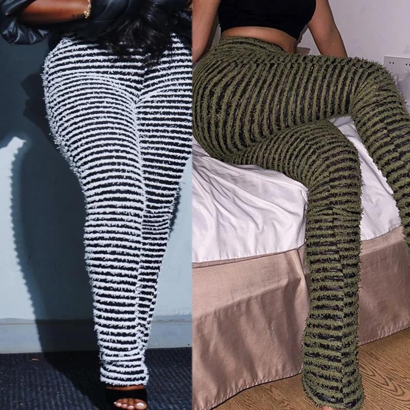 

Fashion Casual Black and White Stripes Y2K Style Trousers for Daily Parties