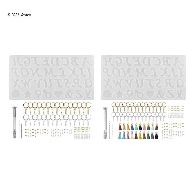 

Блестящие глянцевые силиконовые формы из смолы, форма для ключей с английским алфавитом, форма «сделай сам» для брелков, подвесок, ювелирны...