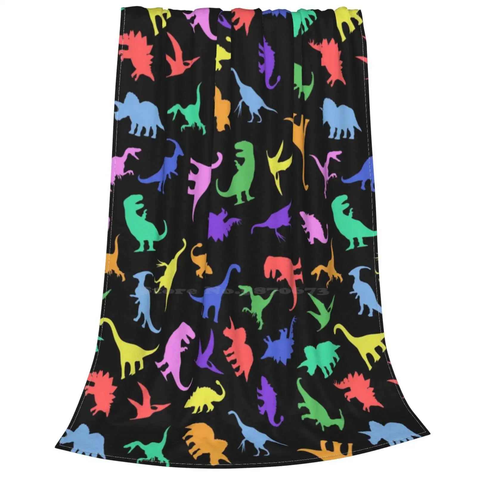 Забавный рисунок динозавра (черный фон) новейший супермягкий теплый тонкий