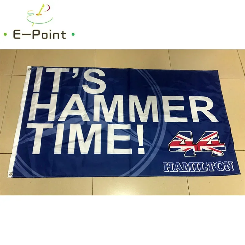 Флаг Lewis Hamilton It's Hammer Time 2 фута * 3 (60*90 см) 5 футов (90*150 Размер Рождественские