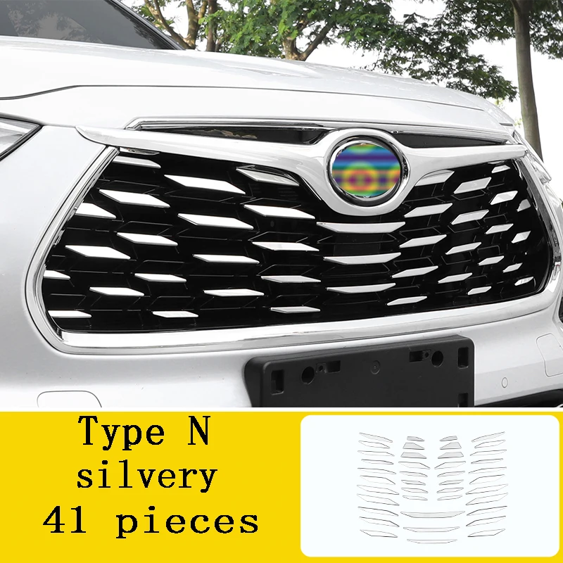 

Передняя решетка для автомобиля, декоративная патч-сетка для Toyota Highlander XU70 2023 2021 2022, Стайлинг автомобиля, внешние аксессуары