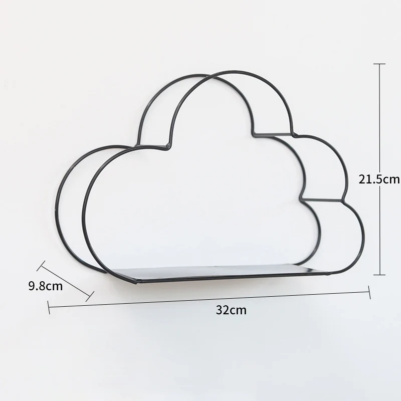 

Настенный стеллаж для хранения, кованая железная настенная полка в форме облака, организация для спальни, домашний декор «сделай сам», наст...
