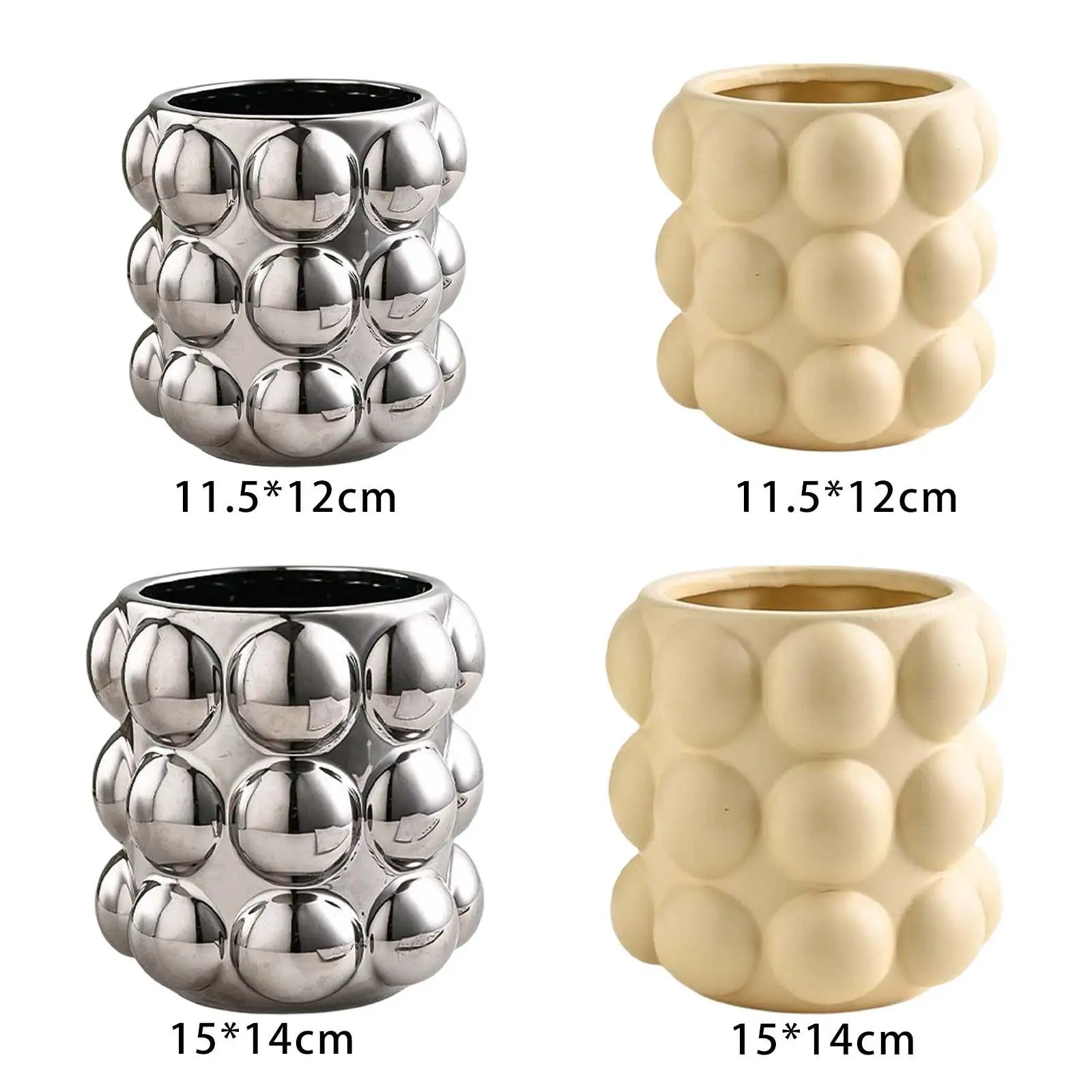 

Ceramic Bubble Vase Makeup Brush Holder Art for Table Bookshelf Decoration