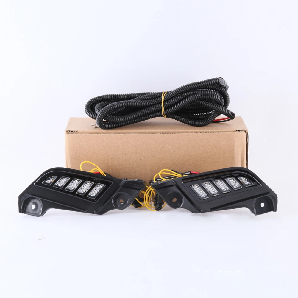 

2pcs DC 12V Car DRL LED Daytime Running Light Turn Signals For Tacoma 2016-2022 White DRL Yellow Dynamic Sequential Turn Signal