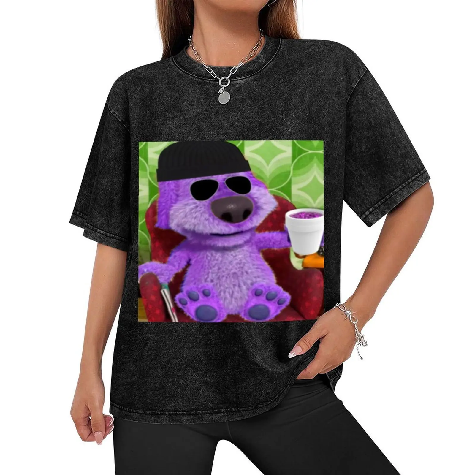 Фиолетовая футболка Talking Ben Drinks lean update футболки с рисунком мужские в стиле аниме