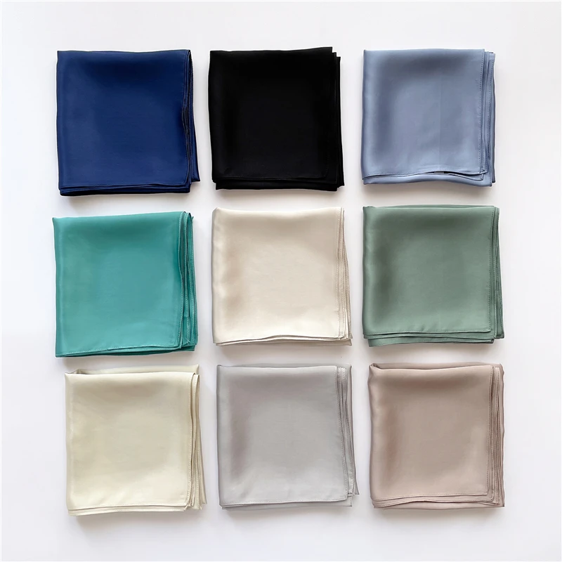 2022 популярный Шелковый атласный шарф женский однотонный 70 см галстук на шею