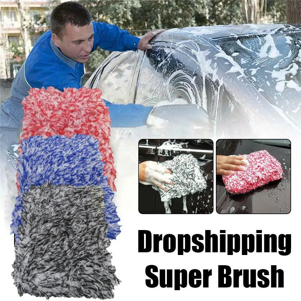 

Car Washing Towel Super Brush Microfiber Non-Slip soft To Car wheel Cloth Easy Spokes car Sponge Towel Cleaning Accessor S2B1