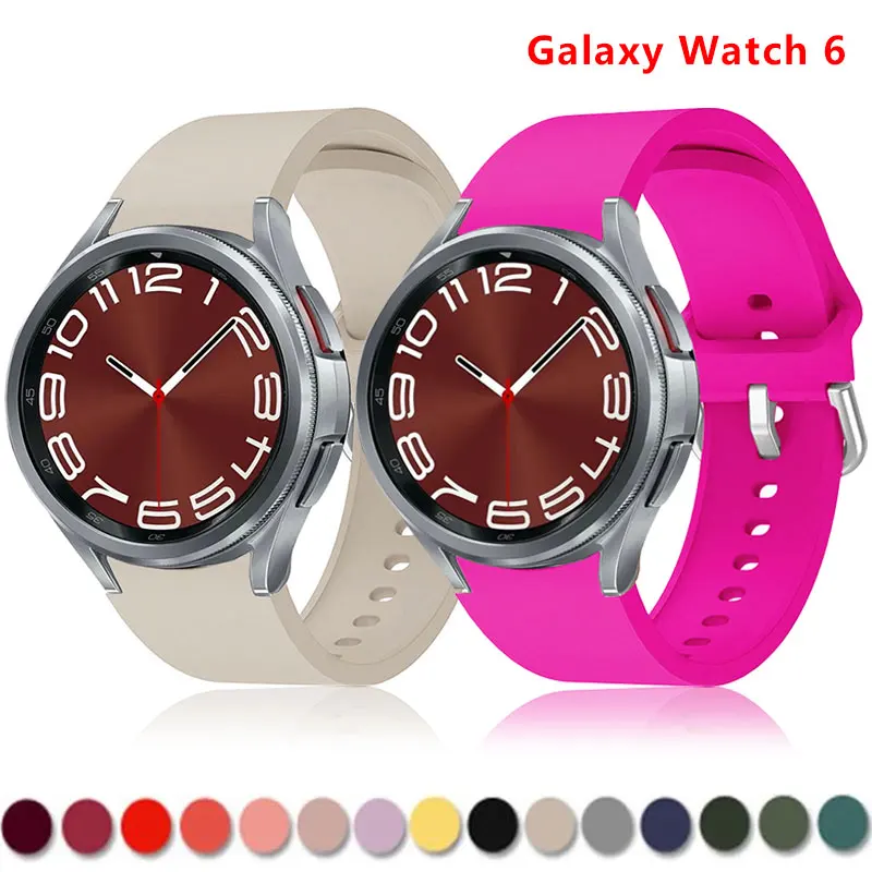 

Ремешок силиконовый для Samsung Watch 4 5 6 44 мм 40 мм, классический спортивный браслет для Galaxy Watch 5 Pro 45 мм, 47 мм 43 мм 42 46 мм