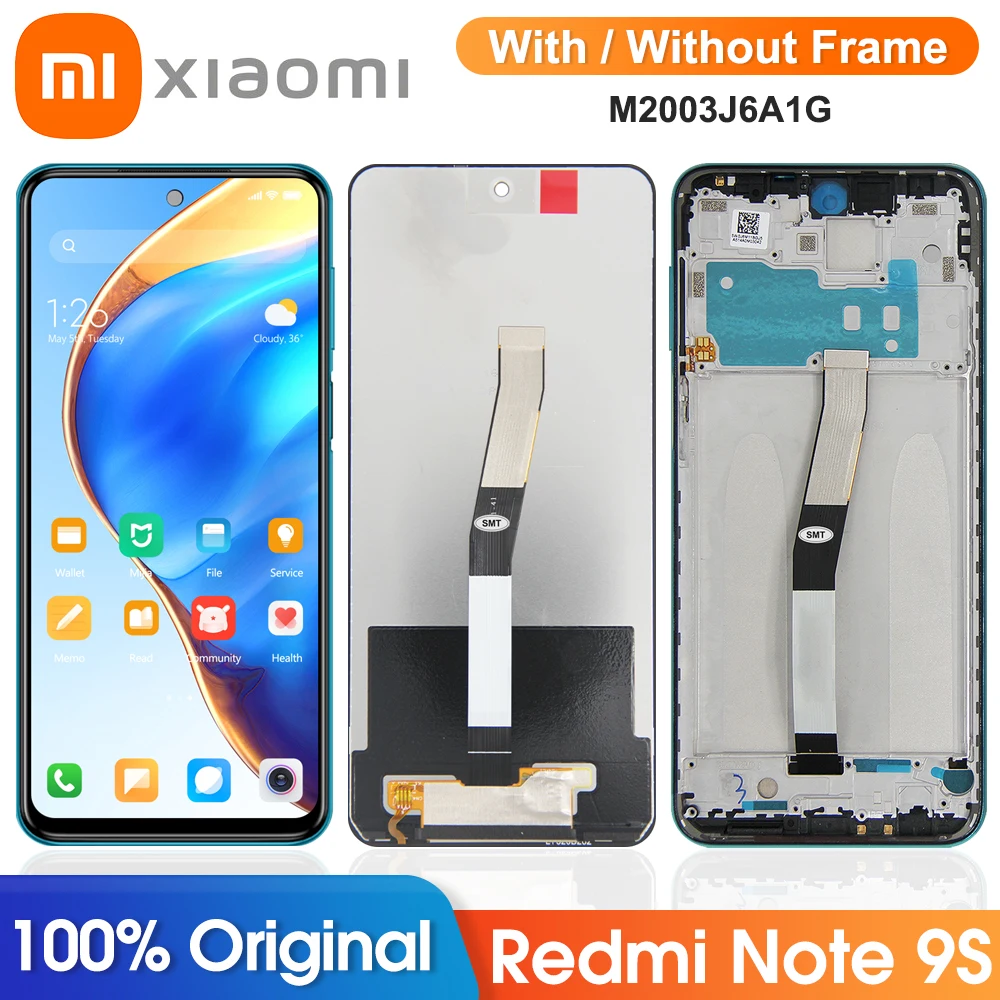 Оригинальный запасной экран 6 67 дюйма для Xiaomi Redmi Note 9S M2003J6A1G ЖК-дисплей цифровой