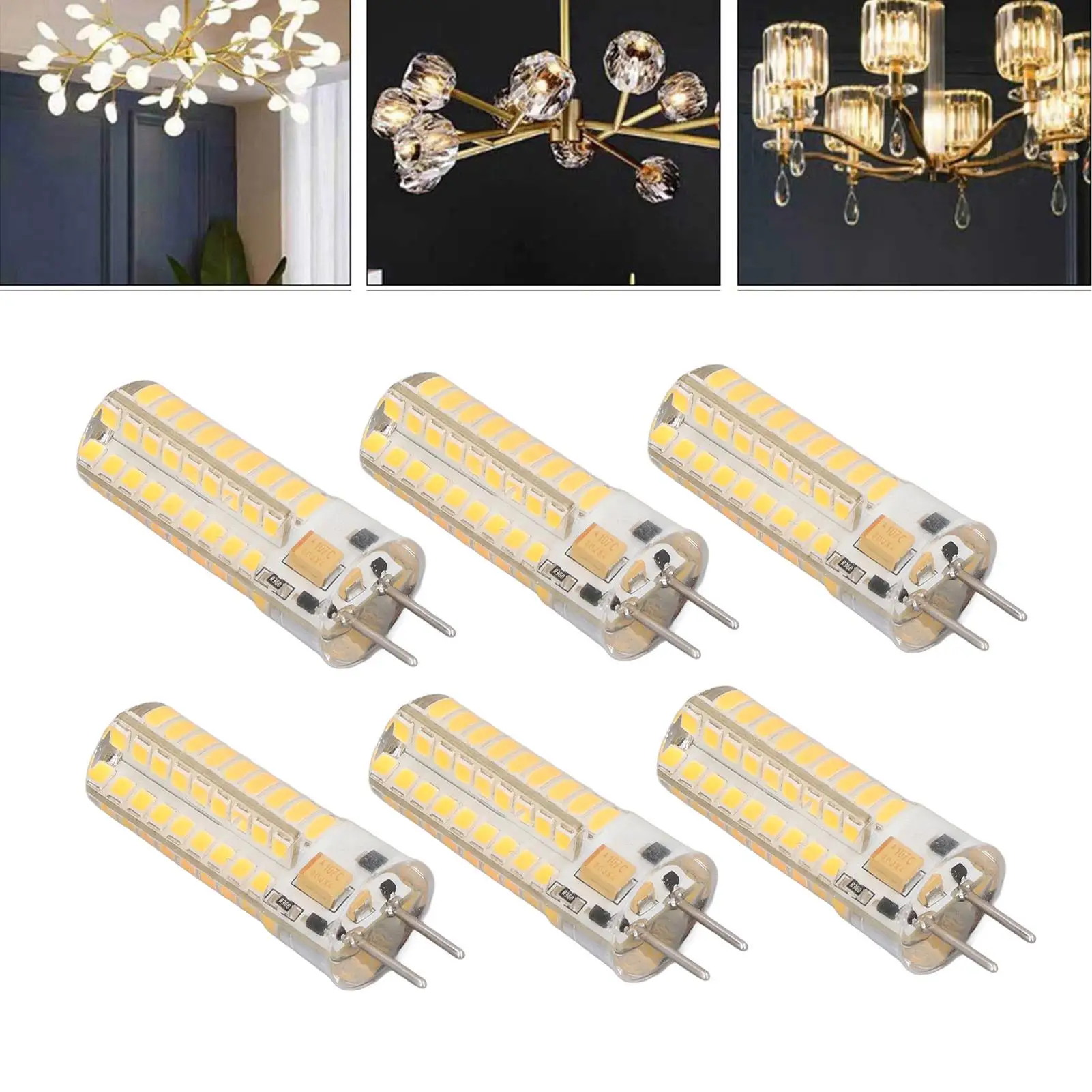 6 шт. 7 Вт GY6.35 лампы-кукурузы 360 ° лм 12 В переменного/постоянного тока для подвесных