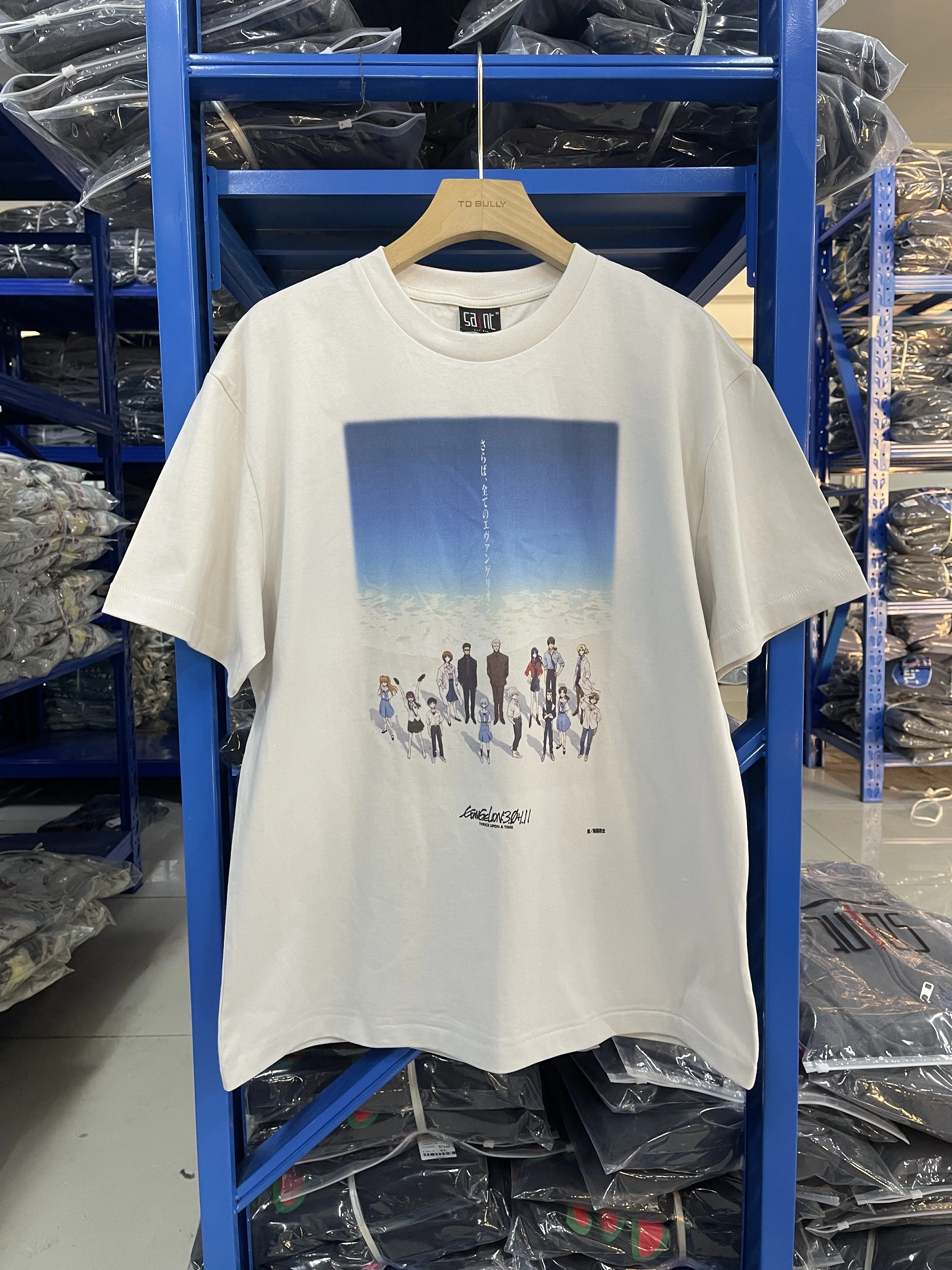 Saint 25SS Высококачественная японская аниме-персонаж с принтом винтажная