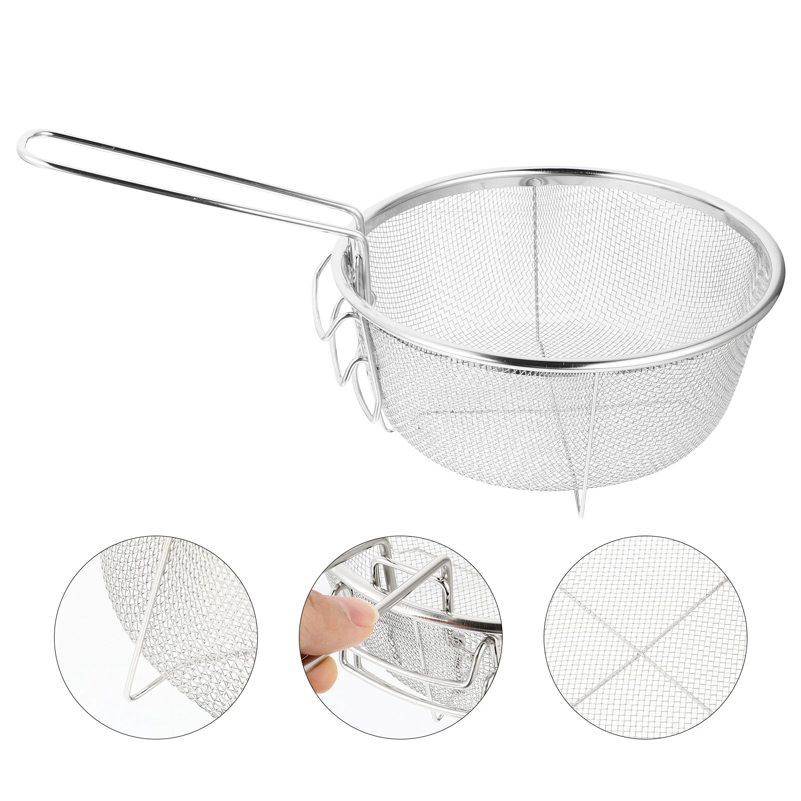 

Stainless Steel Frying Baskets Basket For Snacks Snack Basket Deep Fry Filter Basket with Folding Handle For Potatoes Chips