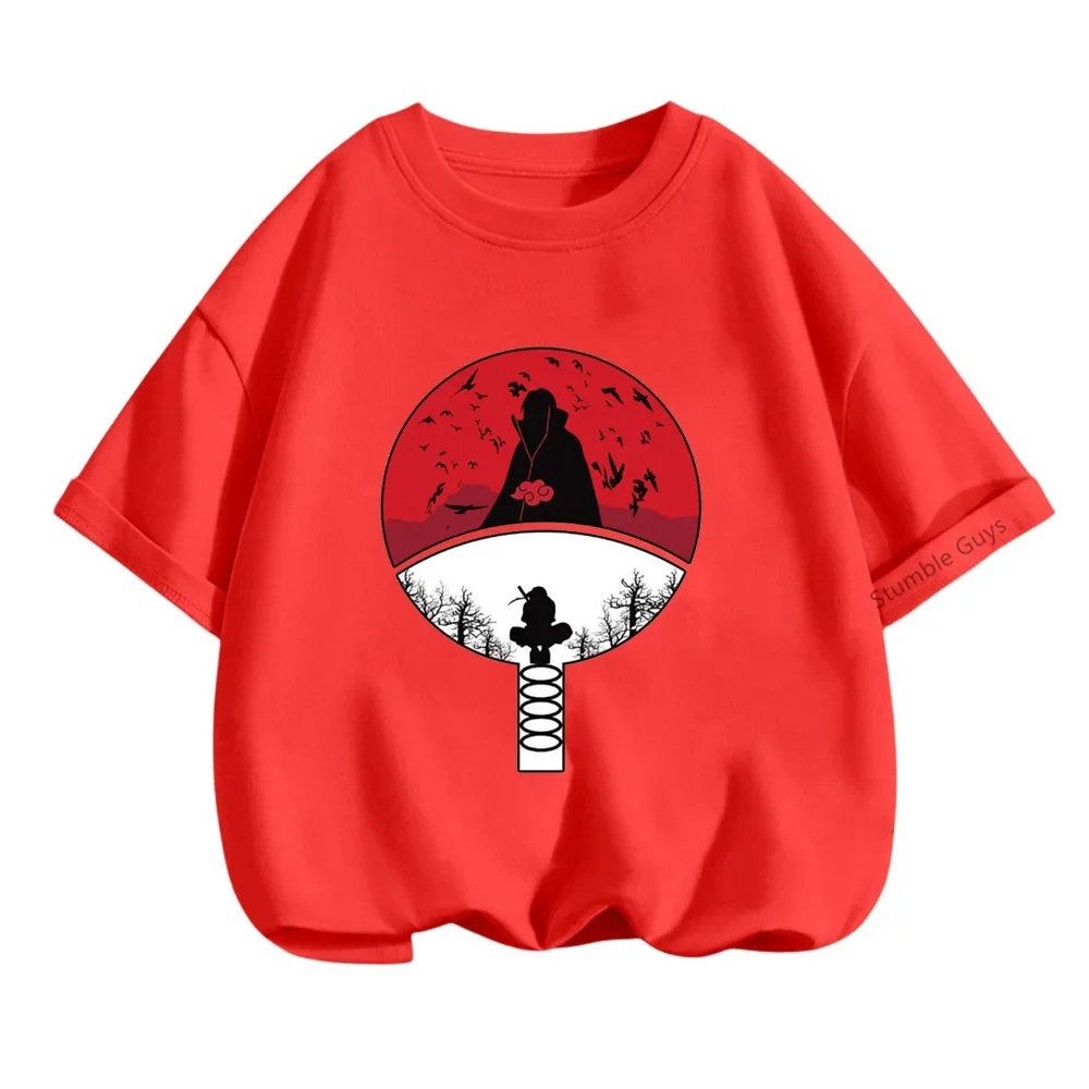 Детская футболка с надписью Narutos модная одежда для мальчиков и девочек Yuzhi Bo Sasuke