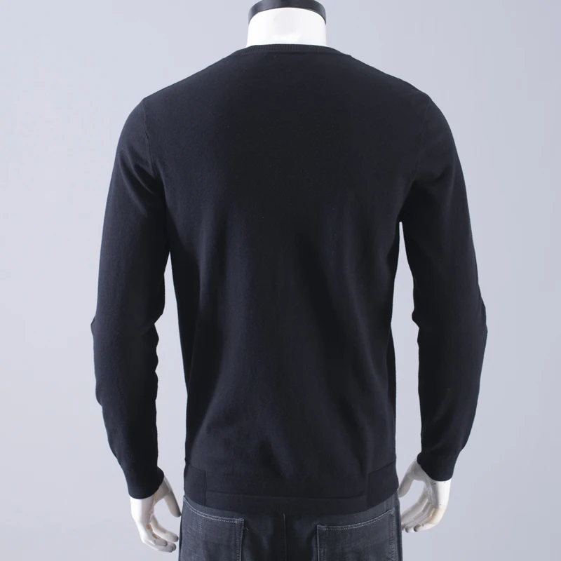 Yajia Withdraw from Cupboard Orders! Big Brand round Neck Pullover Long sleeve Knit Black Fashion Ci Thin Bottoming Men's S...