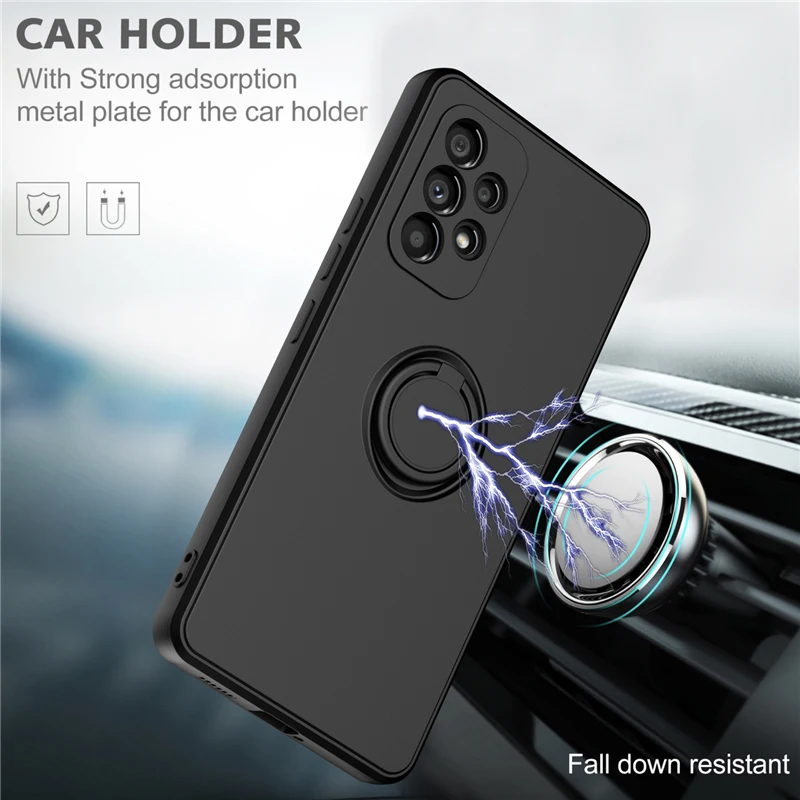 Luxury Magnetic Case For Samsung Galaxy A52S A52 A53 5G S21 S20 FE S23 S22 Ultra S10 Plus S Note 20 10 9 Covers With Ring Holder