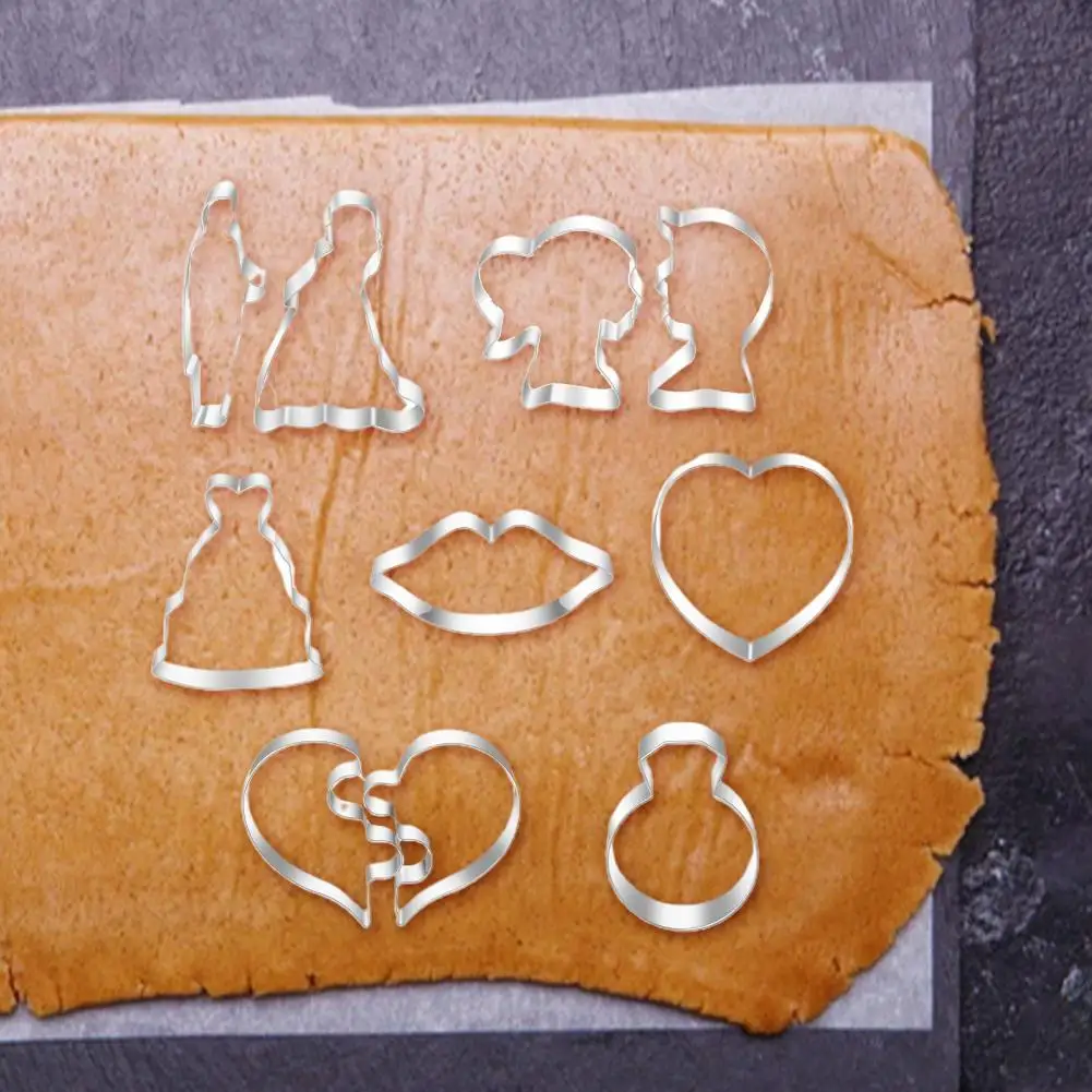 

Attractive Cookie Cutter Easy to Carry Round Edge Practical Food-grade Cookie Cutter Cookie Mold Biscuit Cutter 10Pcs/Set
