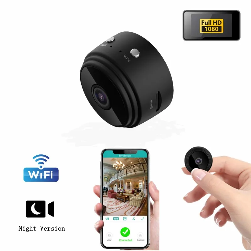 Мини-камера A9 1080p HD Ip Беспроводная с поддержкой Wi-Fi | Электроника