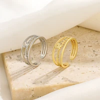ins simple butterfly rings for women female fashion personality metal geometric open index finger ring hollow three layer ring