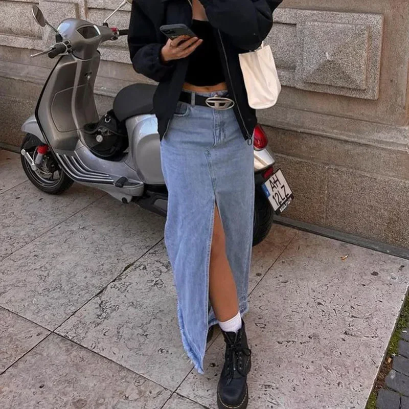 2023 Новая хлопковая простая винтажная длинная юбка трапециевидной формы с