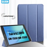 tablet case for samsung galaxy sm t550 sm t555 smart sleep wake up tri fold full protective flip cover stand for tab a 9 7 2015