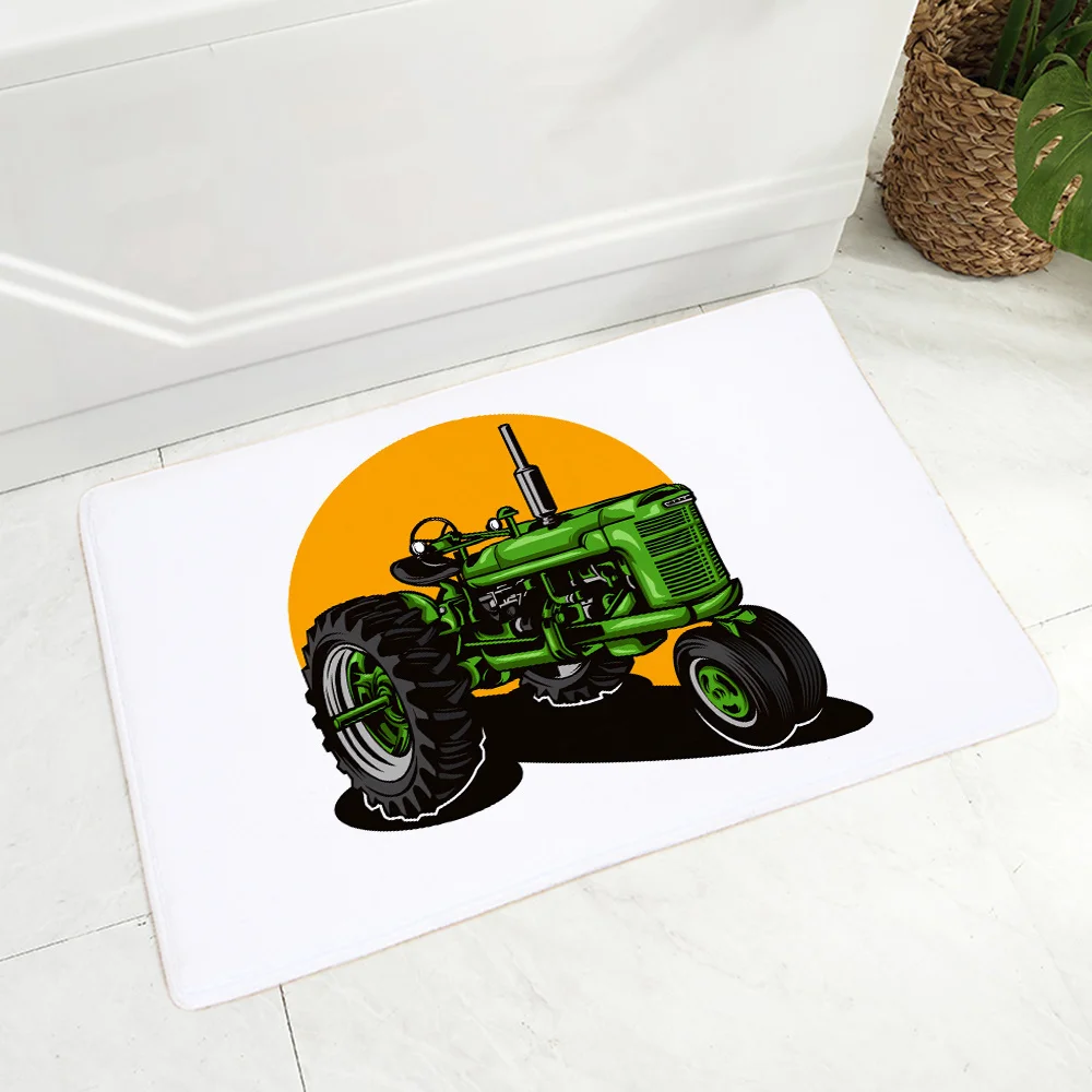 

Washable Doormat Carpet Hallway Bedroom Mat Living Soft Room Rug Decoration Cartoon Excavator Bulldozer Prayer Rug Bath Mats