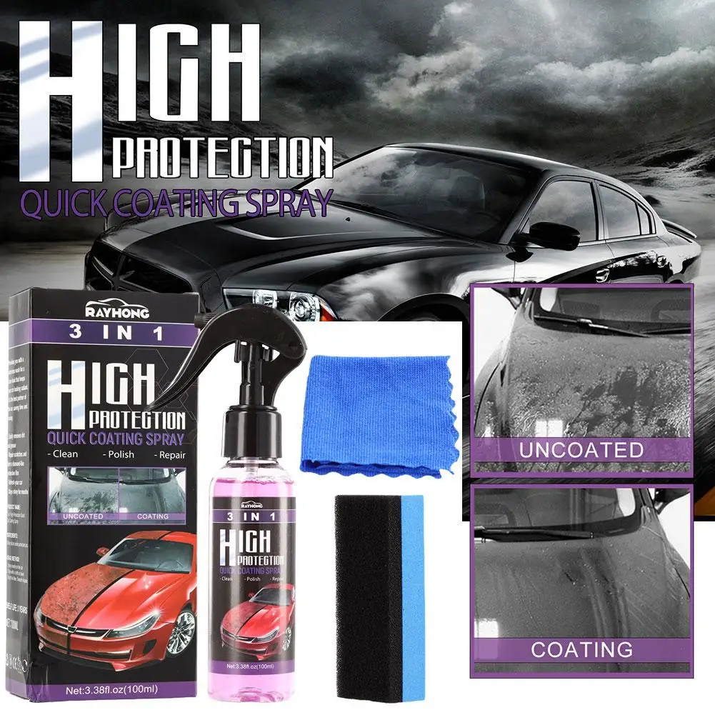 

3 in 1 High Protection Ceramic Car Wash Fortify Quick Coat Polish Sealer Spray Car Nano Ceramic Coating Polishing Spraying Wax